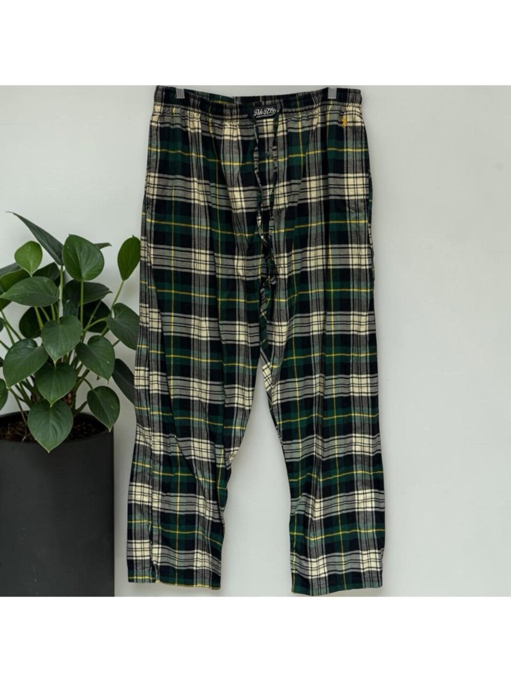 Polo Ralph Lauren Pajama Sleep Pants Green Plaid Flannel Mens Size XL